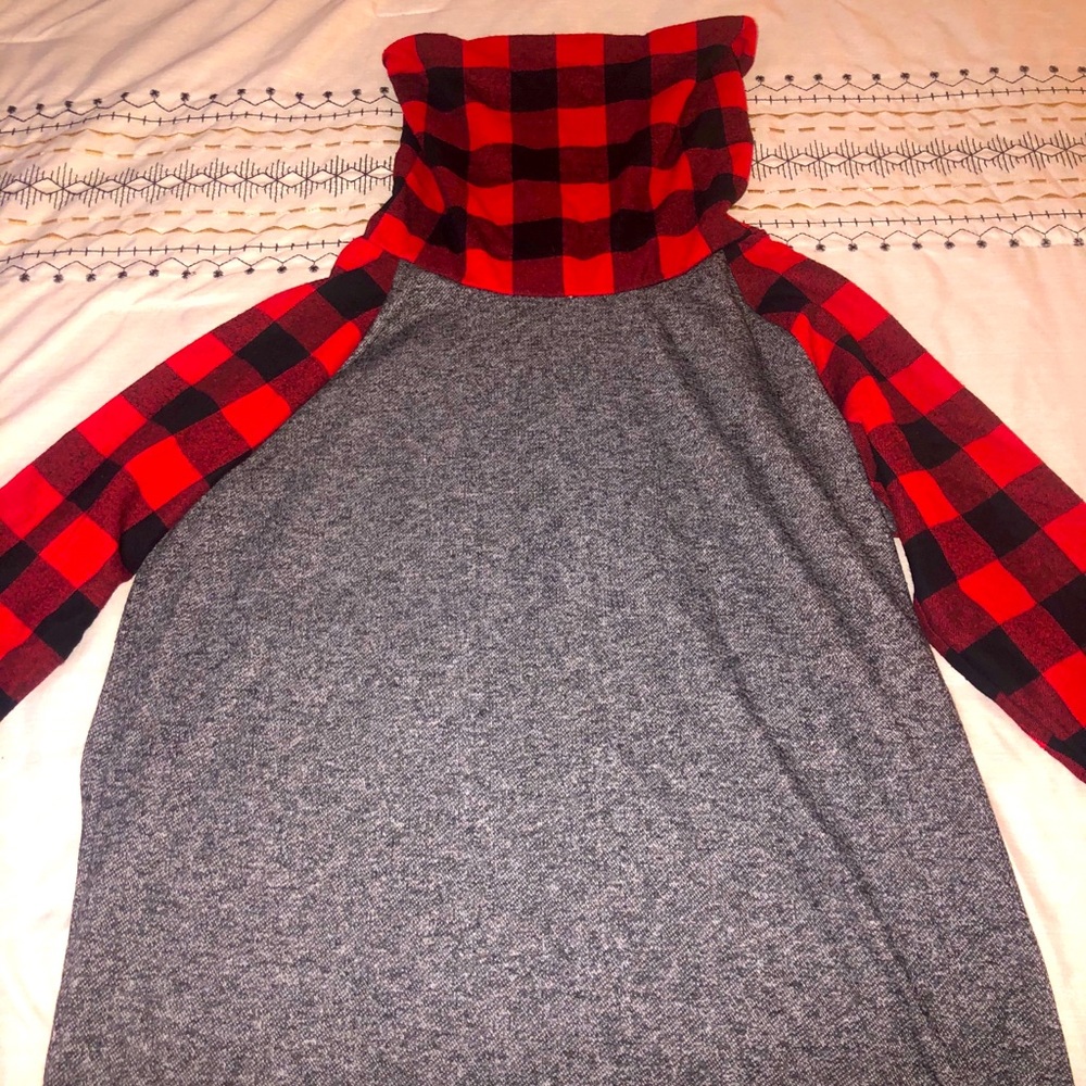 Grey and Plaid Sweater